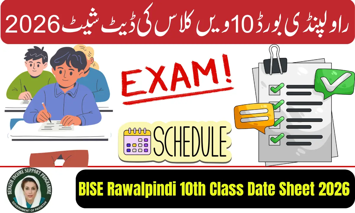 BISE Rawalpindi 10th Class Date Sheet 2026